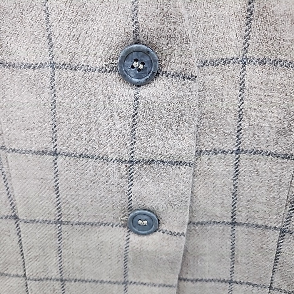 VTG Fausta Bianchi Womens Wool Alpaca Tan Plaid Blazer Jacket ITALY Cashmere - Picture 15 of 16